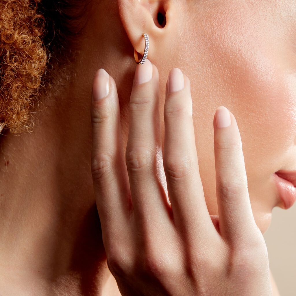 Cr&eacute;oles Sandrine Or Jaune Strass - Boucles d'oreilles cr&eacute;oles Femme | Histoire d&rsquo;Or