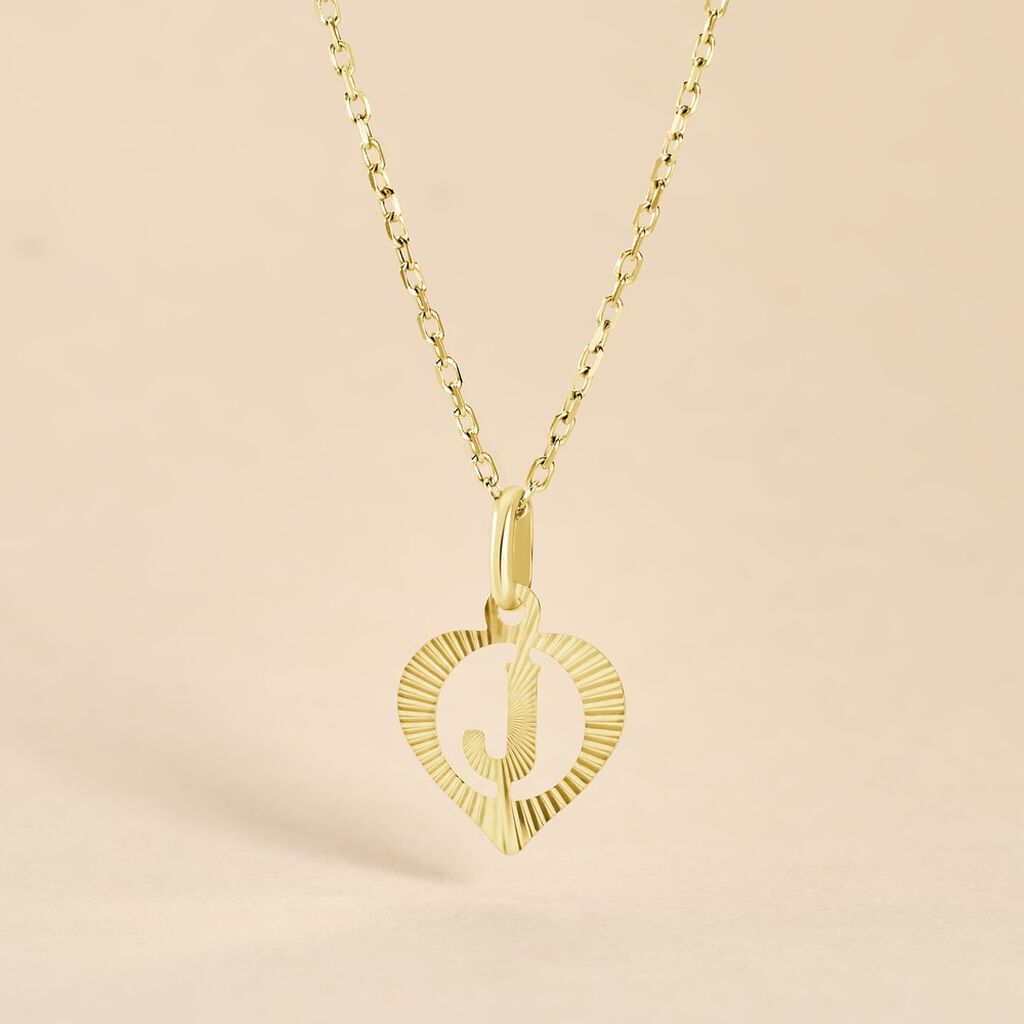 Pendentif Eudocie Coeur Lettre Or Jaune - Pendentifs Famille | Histoire d&rsquo;Or