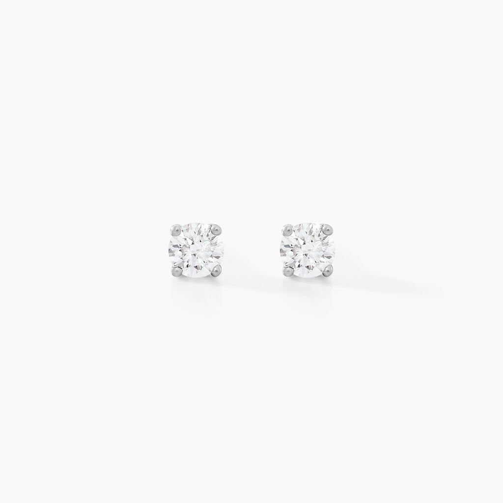 Boucles D'oreilles Puces Aphrodite Or Blanc Diamant - Clous d'oreilles Famille | Histoire d&rsquo;Or
