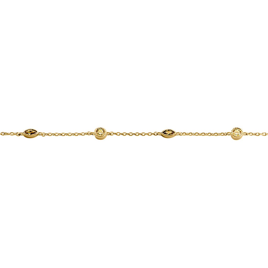 Bracelet Angelica Plaque Or Jaune Oxyde De Zirconium - Bracelets chaîne Femme | Histoire d’Or