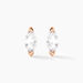 Boucles D'oreilles Puces Navette Argent Rose Oxyde De Zirconium - Boucles d'oreilles fantaisie Femme | Histoire d’Or