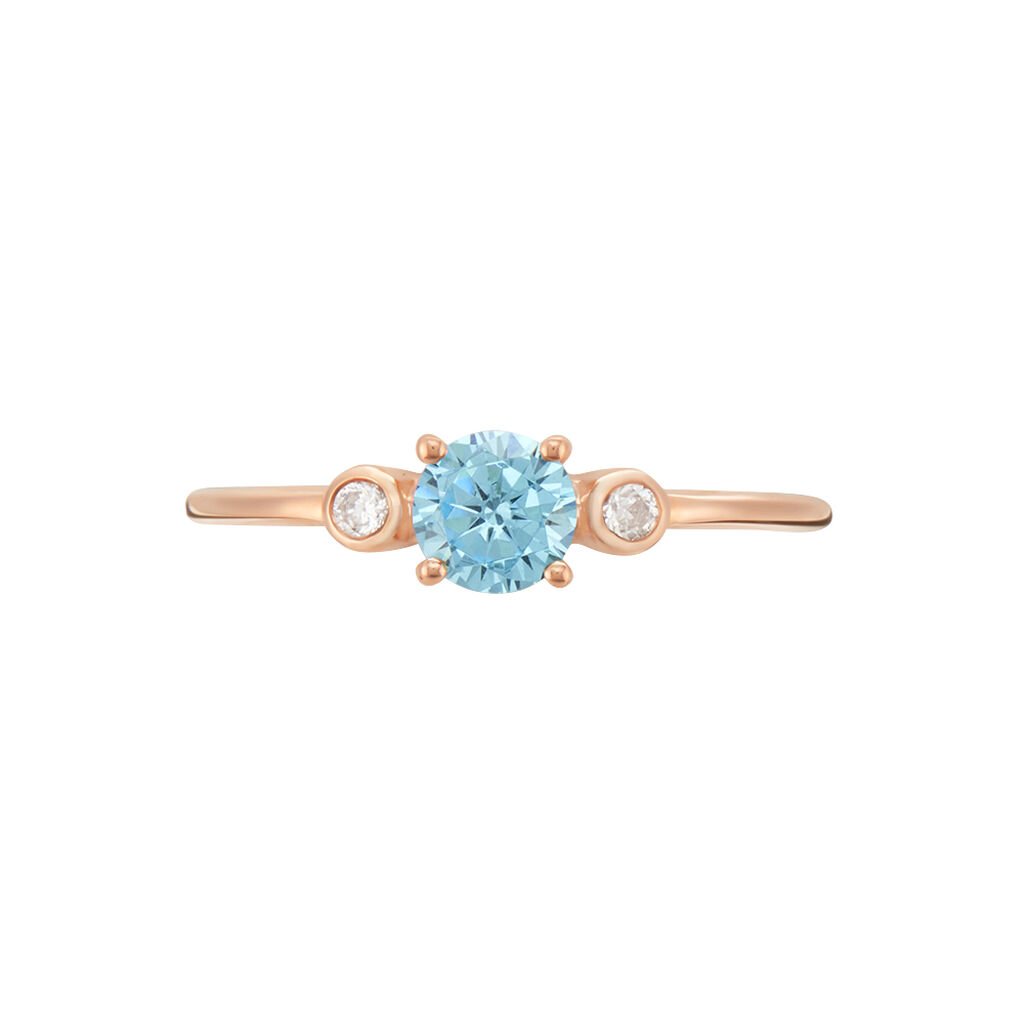 Bague Solitaire Shir Argent Rose Oxyde De Zirconium - Bagues solitaires Femme | Histoire d’Or
