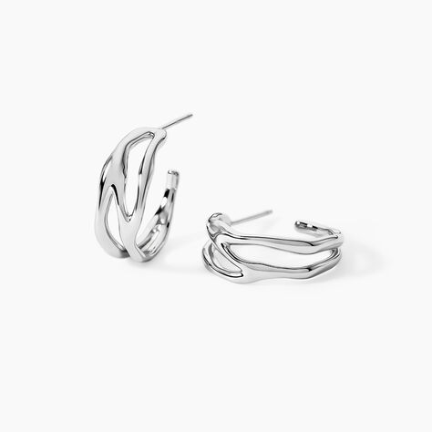 Cr&eacute;oles Shae Argent Blanc - Boucles d'oreilles cr&eacute;oles Femme | Histoire d&rsquo;Or