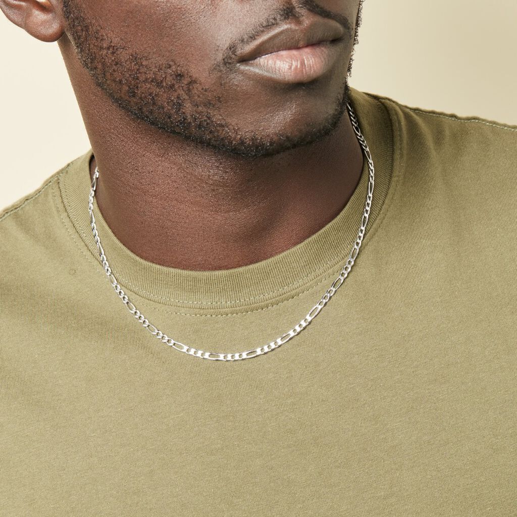 Collier Vivian Argent Blanc - Chaines Homme | Histoire d’Or