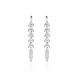 Boucles D'oreilles Pendantes Auxanne Argent Blanc - Boucles d'Oreilles Plume Femme | Histoire d’Or