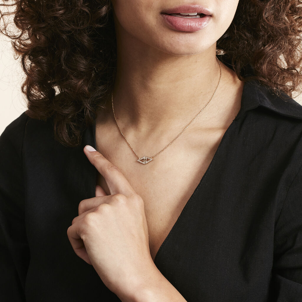 Collier Izia Plaqu&eacute; Or Jaune Oxydes De Zirconium - Colliers fantaisie Femme | Histoire d&rsquo;Or