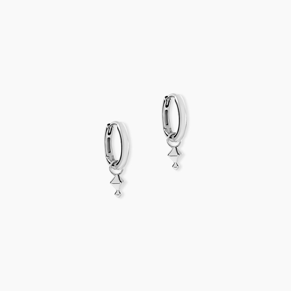 Cr&eacute;oles Olmos Argent Blanc - Boucles d'oreilles cr&eacute;oles Femme | Histoire d&rsquo;Or