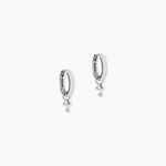 Cr&eacute;oles Olmos Argent Blanc - Boucles d'oreilles cr&eacute;oles Femme | Histoire d&rsquo;Or