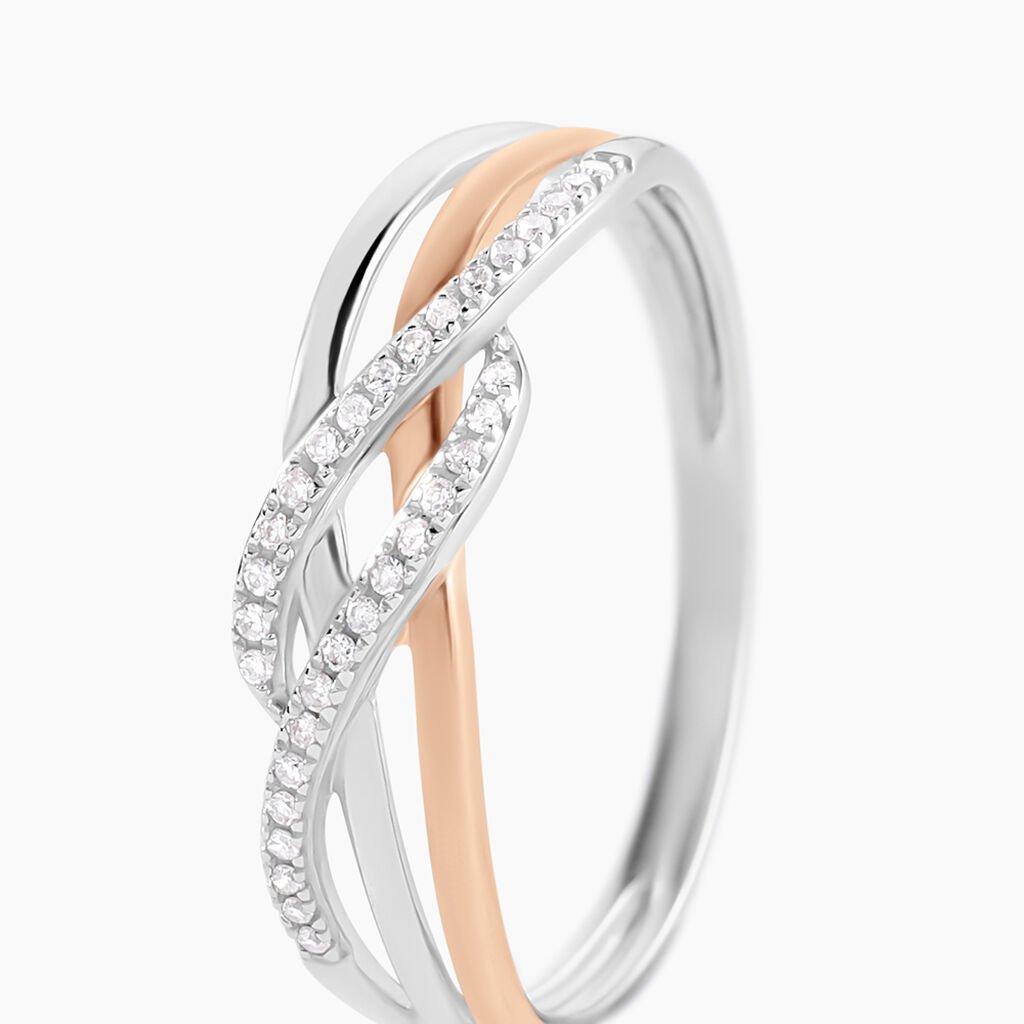 Bague Zinna Or Bicolore Diamant - Bagues avec pierre Femme | Histoire d&rsquo;Or