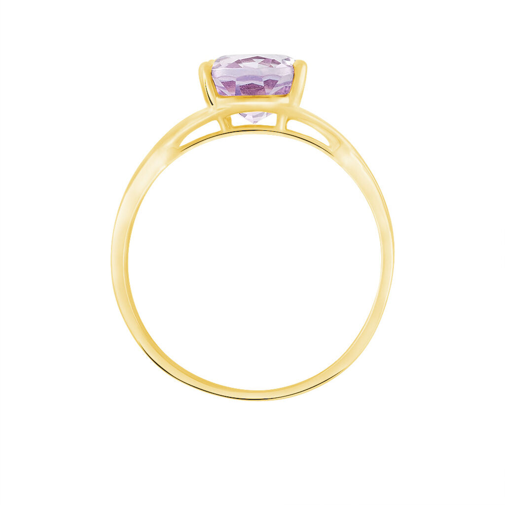Bague Solitaire Armaelle Or Jaune Amethyste - Bagues solitaires Femme | Histoire d&rsquo;Or