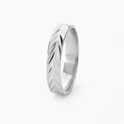 Alliance Epi Ruban Plat Or Blanc - Alliances Classiques Unisex | Histoire d&rsquo;Or
