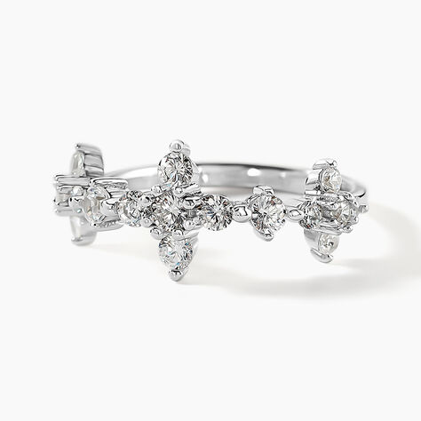 Bague Midnight Flower Argent Blanc Oxyde De Zirconium - Bagues avec pierre Femme | Histoire d’Or