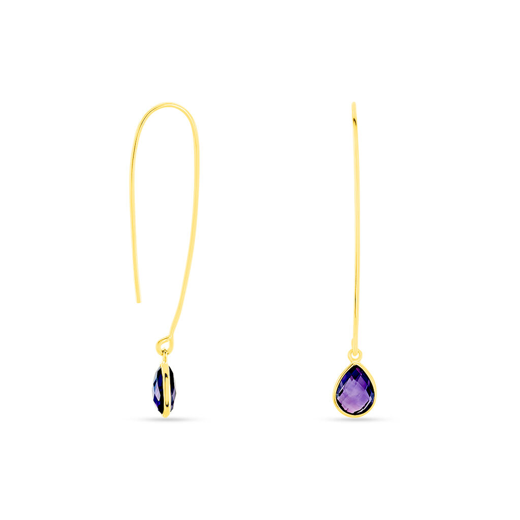 Créoles Phie Poire Or Jaune Amethyste - Boucles d'oreilles créoles Femme | Histoire d’Or