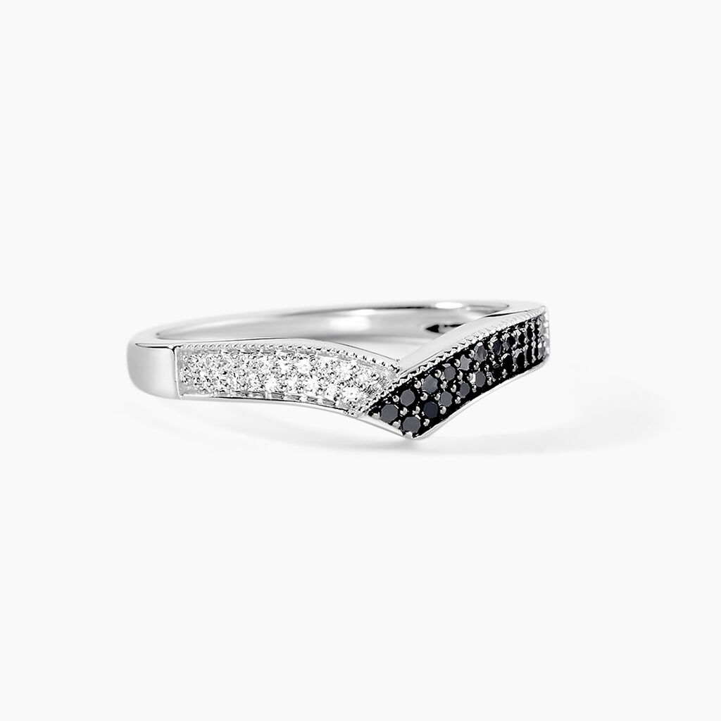 Bague Aile De Mouette Or Blanc Diamant - Bagues avec pierre Femme | Histoire d’Or