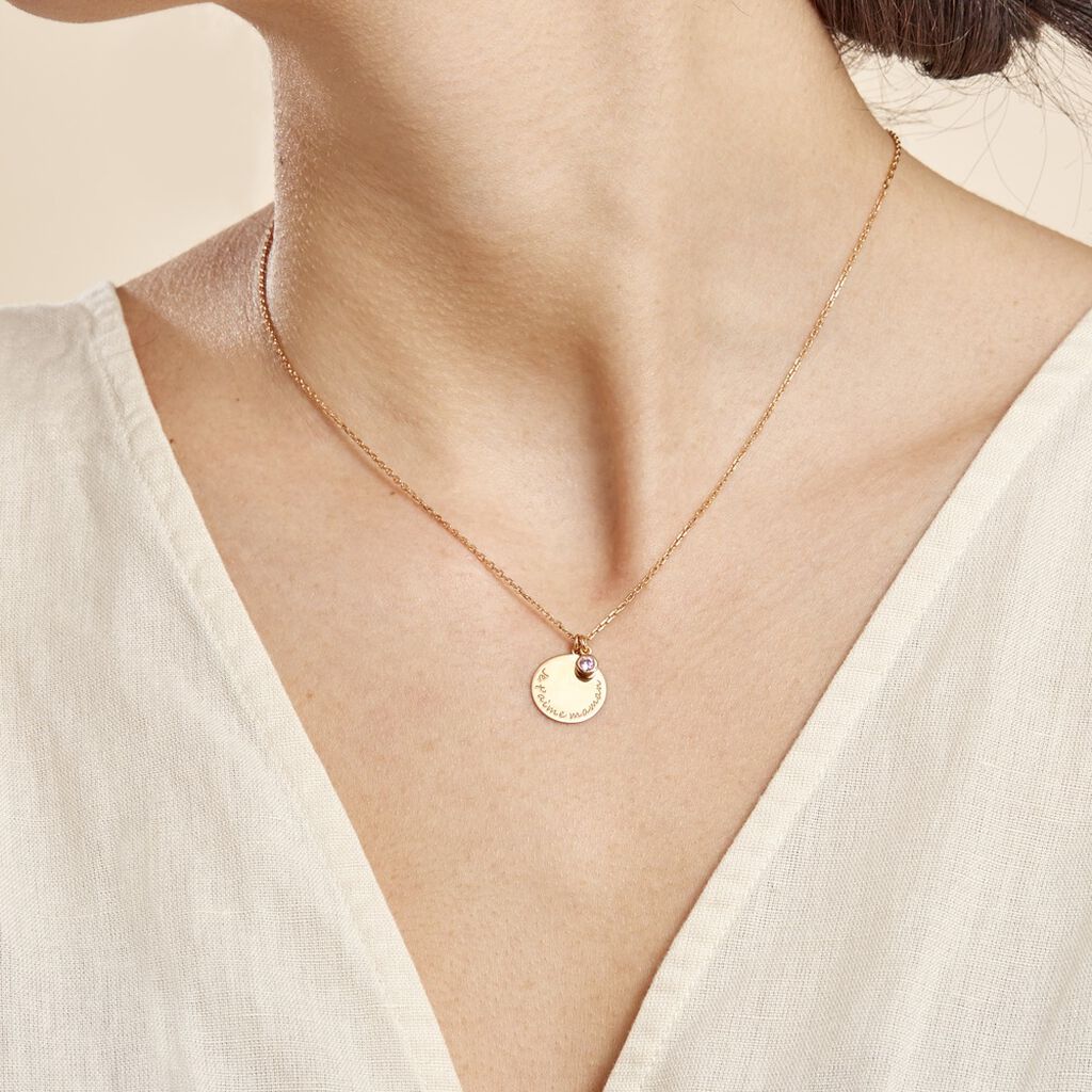 Collier Giusto Plaque Or Oxyde De Zirconium - Colliers fantaisie Femme | Histoire d’Or