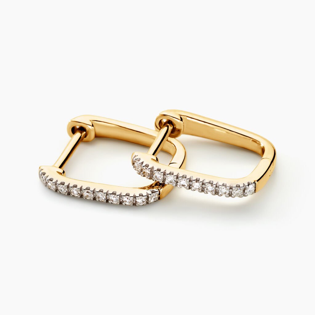 Créoles Or Jaune Araminta Diamant - Boucles d'oreilles créoles Femme | Histoire d’Or