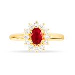 Bague Vladimir Or Jaune Rubis Et Diamant - Bagues solitaires Femme | Histoire d&rsquo;Or