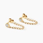 Boucles D'oreilles Pendantes Mahe Or Jaune Diamant - Boucles d'oreilles pendantes Femme | Histoire d&rsquo;Or