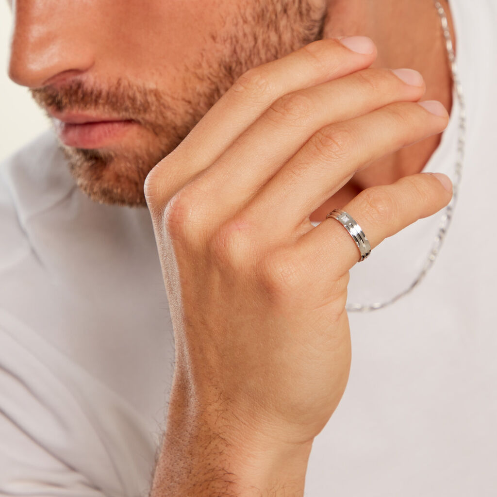Alliance Kamil Argent Diamant - Alliances Homme | Histoire d’Or