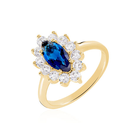 Bague Lisea Plaqué Or Jaune Verre Et Oxyde De Zirconium - Bagues solitaires Femme | Histoire d’Or