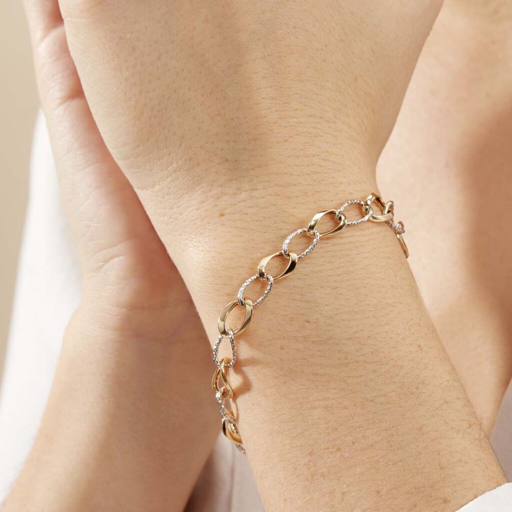 Bracelet Maille Or Bicolore - Bracelets chaîne Femme | Histoire d’Or