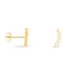 Boucles D'oreilles Puces Delia Or Jaune Oxyde De Zirconium - Clous d'oreilles Femme | Histoire d&rsquo;Or