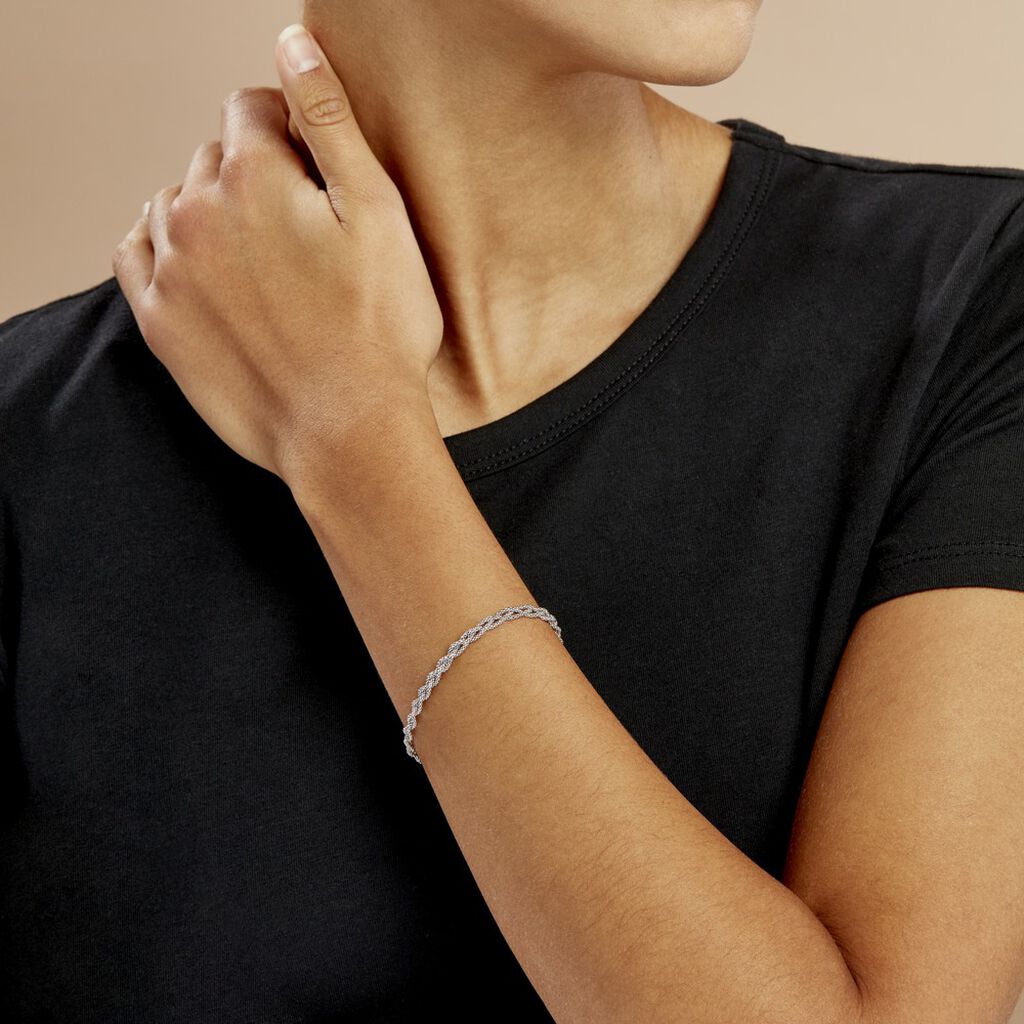 Bracelet Marie-angeline Maille Coreene Argent Blanc - Bracelets chaîne Femme | Histoire d’Or