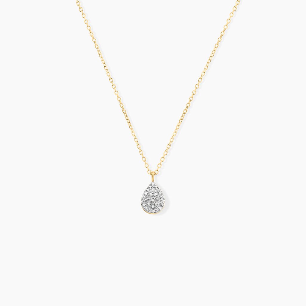 Collier Pear C Or Jaune Diamant - Colliers Femme | Histoire d&rsquo;Or