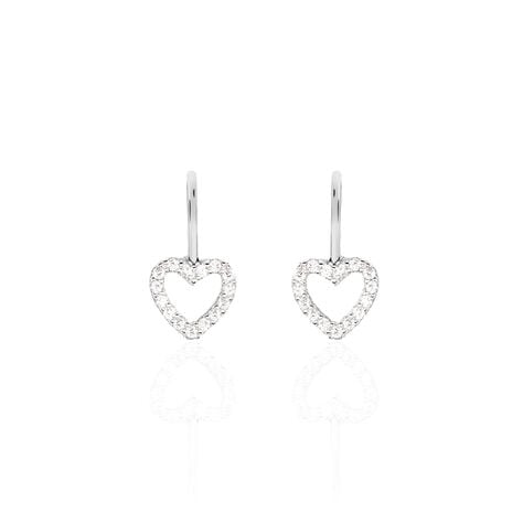 Boucles D'oreilles Pendantes Elisene Argent Blanc Oxyde De Zirconium - Boucles d'oreilles fantaisie Femme | Histoire d’Or
