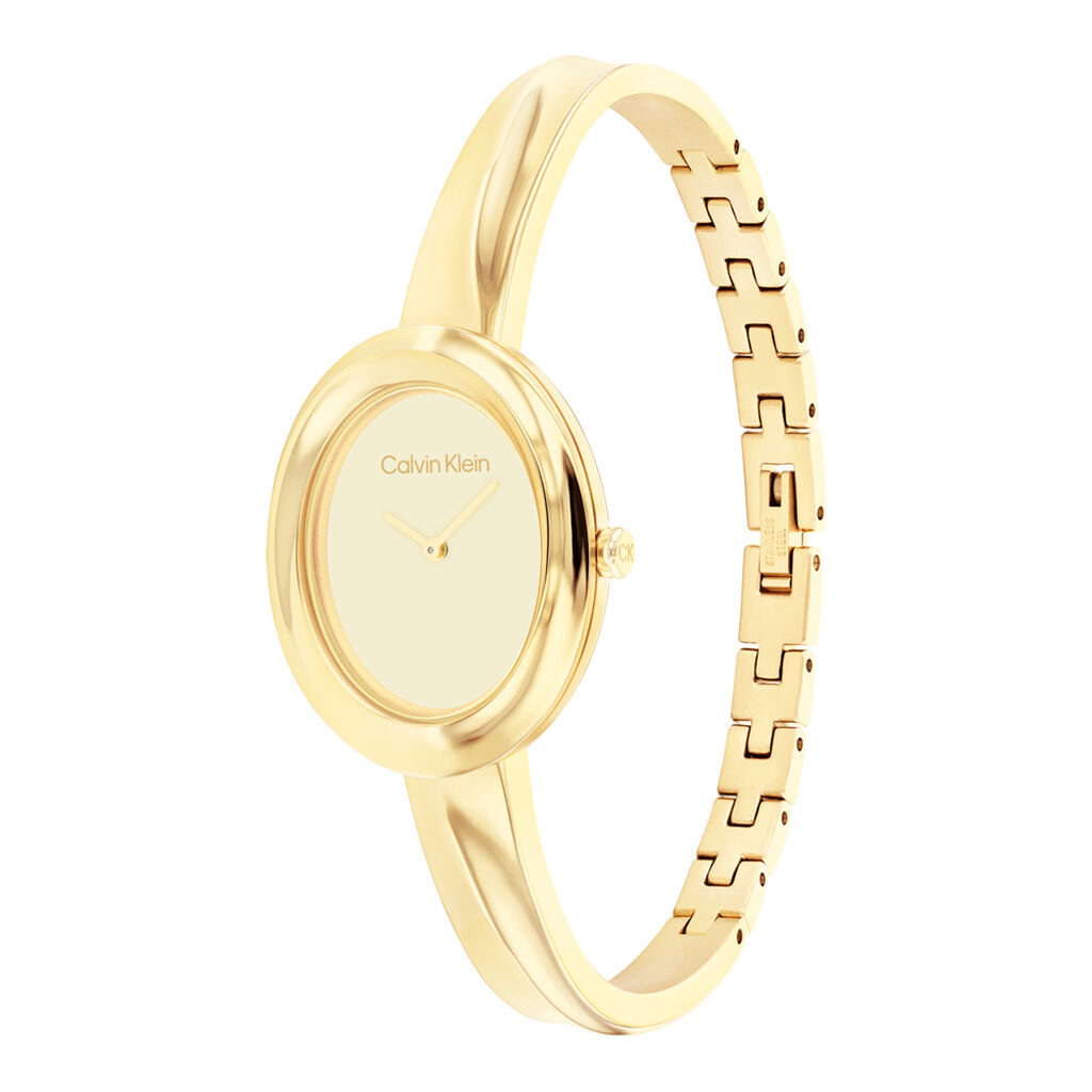 Montre Calvin Klein Twisted Bezel Dor&eacute; - Montres Femme | Histoire d&rsquo;Or