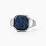 Chevali&egrave;re Jourdan Eduard Acier Argent&eacute; Lapis Lazuli - Bagues solitaires Homme | Histoire d&rsquo;Or