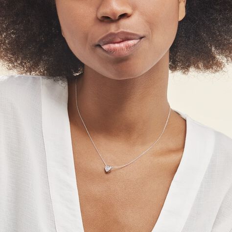 Collier Argent Dahud Oxyde De Zirconium - Colliers Coeur Femme | Histoire d’Or