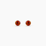 Boucles D'oreilles Puces Brunhild Argent Blanc Ambre - Boucles d'oreilles empierr&eacute;es Femme | Histoire d&rsquo;Or