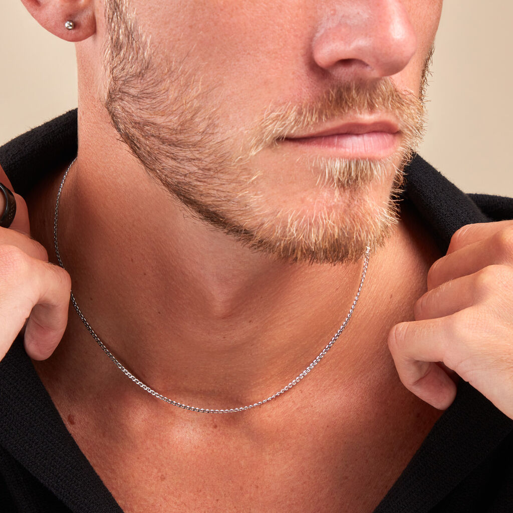 Collier Maille Piato Argent Blanc - Chaines Famille | Histoire d’Or