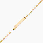 Bracelet Identit&eacute; Etheline Maille Gourmette Or Jaune - Bracelets Communion Enfant | Histoire d&rsquo;Or