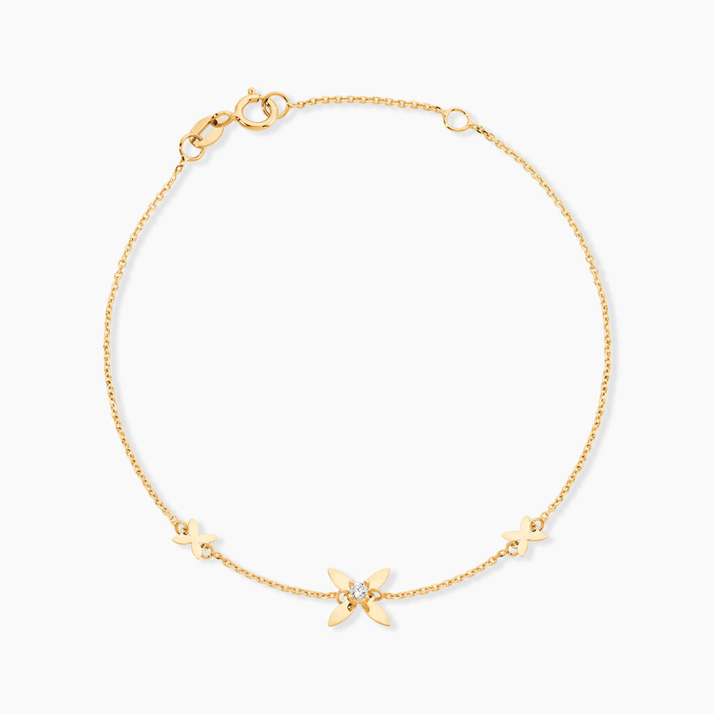 Bracelet Deodan Or Jaune Oxyde De Zirconium - F&ecirc;te des m&egrave;res Femme | Histoire d&rsquo;Or