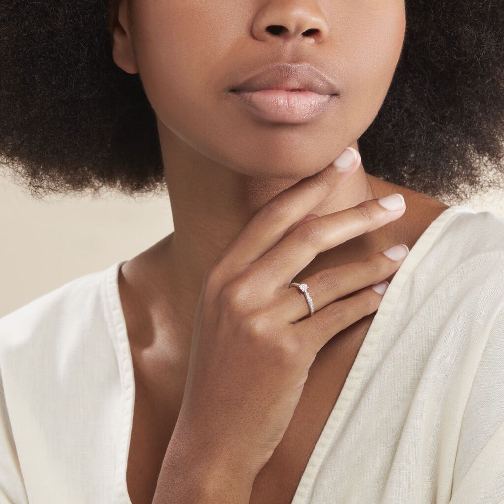 Bague Celia Or Blanc Diamant - Bagues solitaires Femme | Histoire d’Or