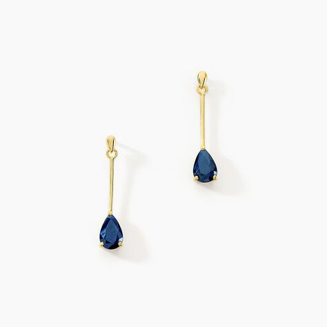 Boucles D'oreilles Pendantes Goutte Or Jaune Saphir - Boucles d'oreilles pendantes Femme | Histoire d’Or