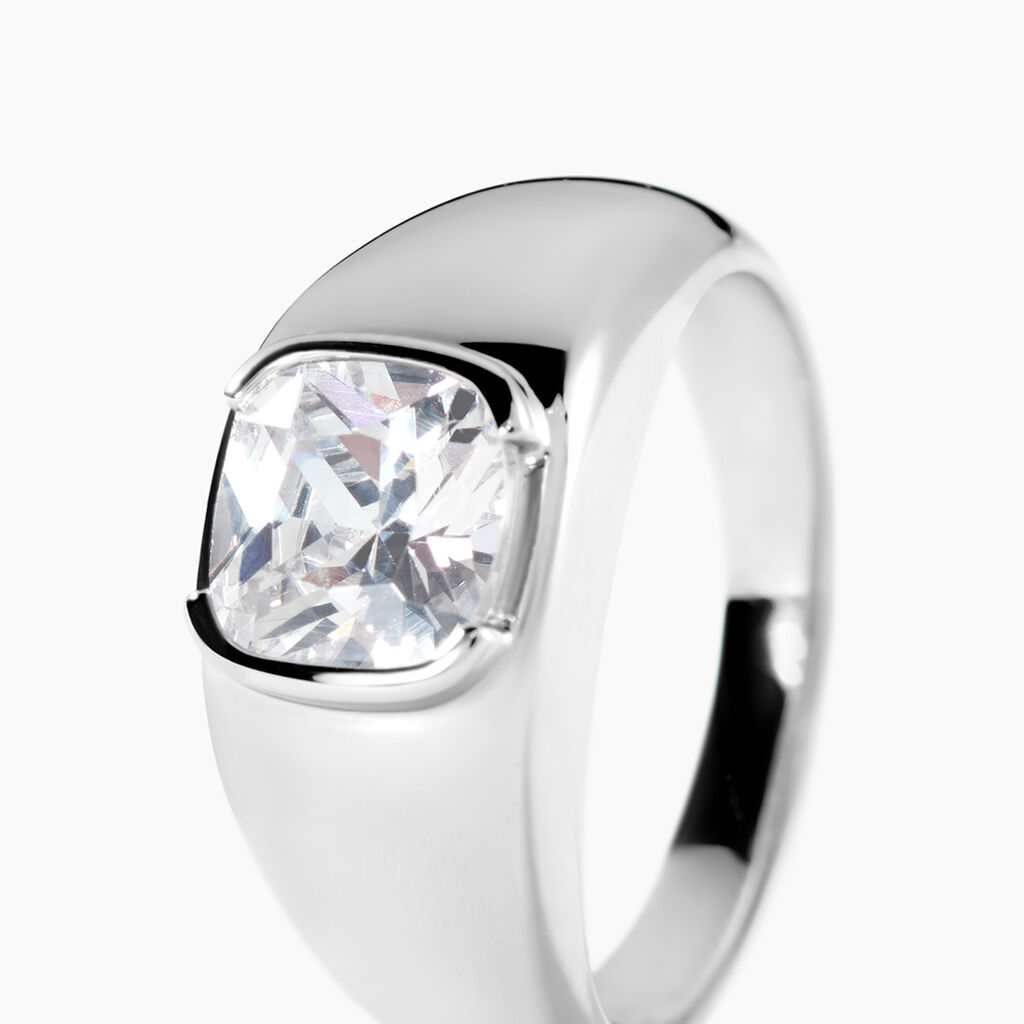 Bague Huge Argent Blanc Oxyde De Zirconium -  Femme | Histoire d&rsquo;Or