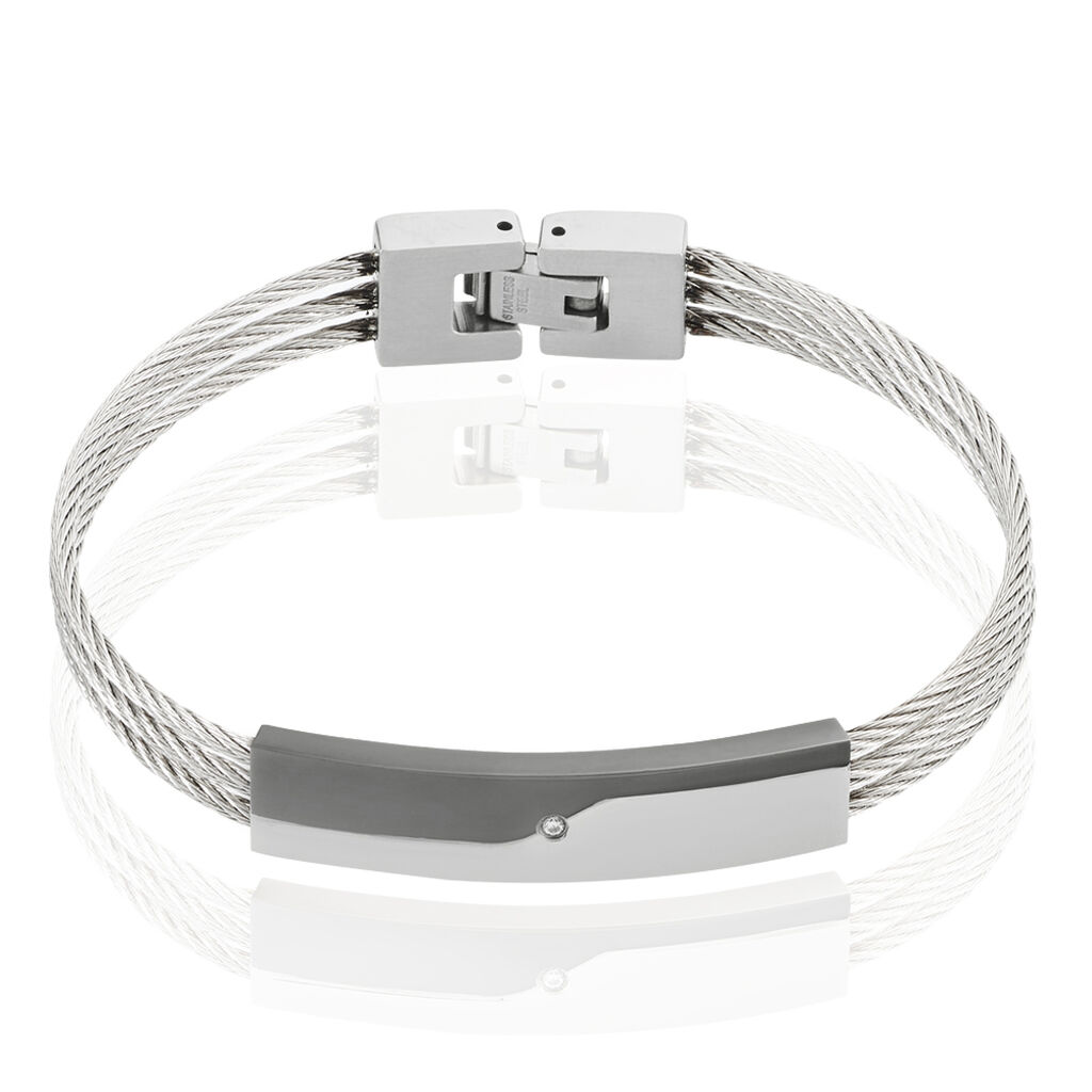 Bracelet Valentin Acier Bicolore Oxyde De Zirconium - Bracelets Homme | Histoire d’Or