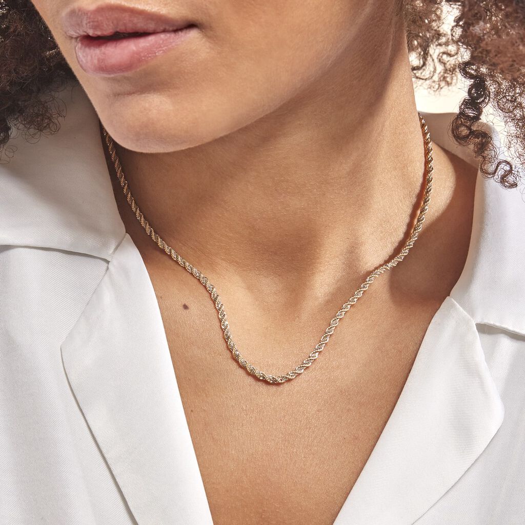 Collier Jerry Maille Corde Et Venitienne Or Bicolore - Chaines Femme | Histoire d’Or