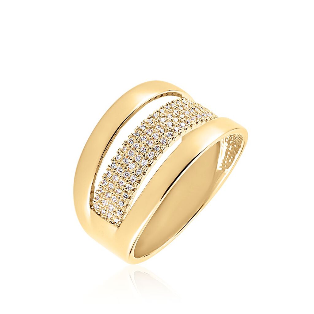 Bague Adelicia Plaqu&eacute; Or Jaune Oxyde De Zirconium - Bagues avec pierre Femme | Histoire d&rsquo;Or