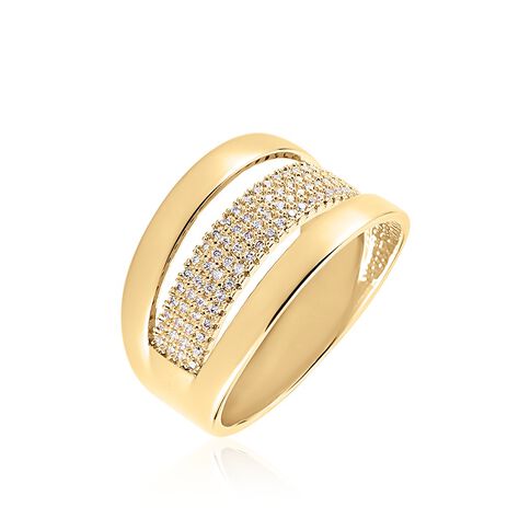 Bague Adelicia Plaqu&eacute; Or Jaune Oxyde De Zirconium - Bagues avec pierre Femme | Histoire d&rsquo;Or