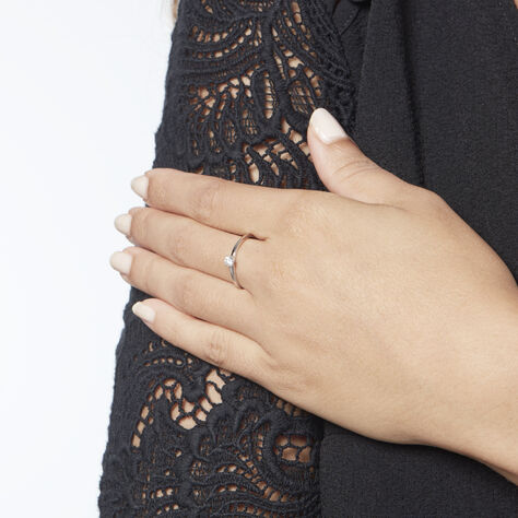 Solitaire  Natalia Platine Blanc Diamant - Bagues solitaires Femme | Histoire d’Or