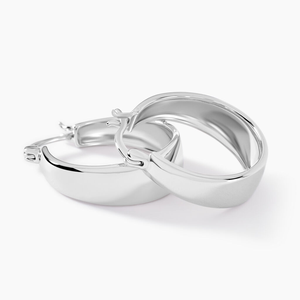 Cr&eacute;oles Suliac Argent Blanc - Boucles d'oreilles cr&eacute;oles Femme | Histoire d&rsquo;Or