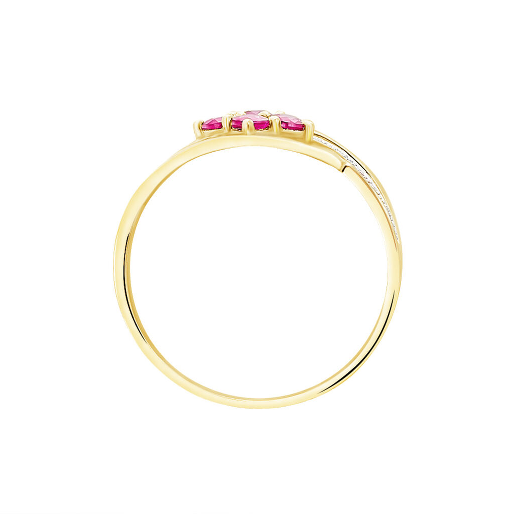 Bague Hoela Or Jaune Diamant Et Rubis - Bagues avec pierre Femme | Histoire d’Or