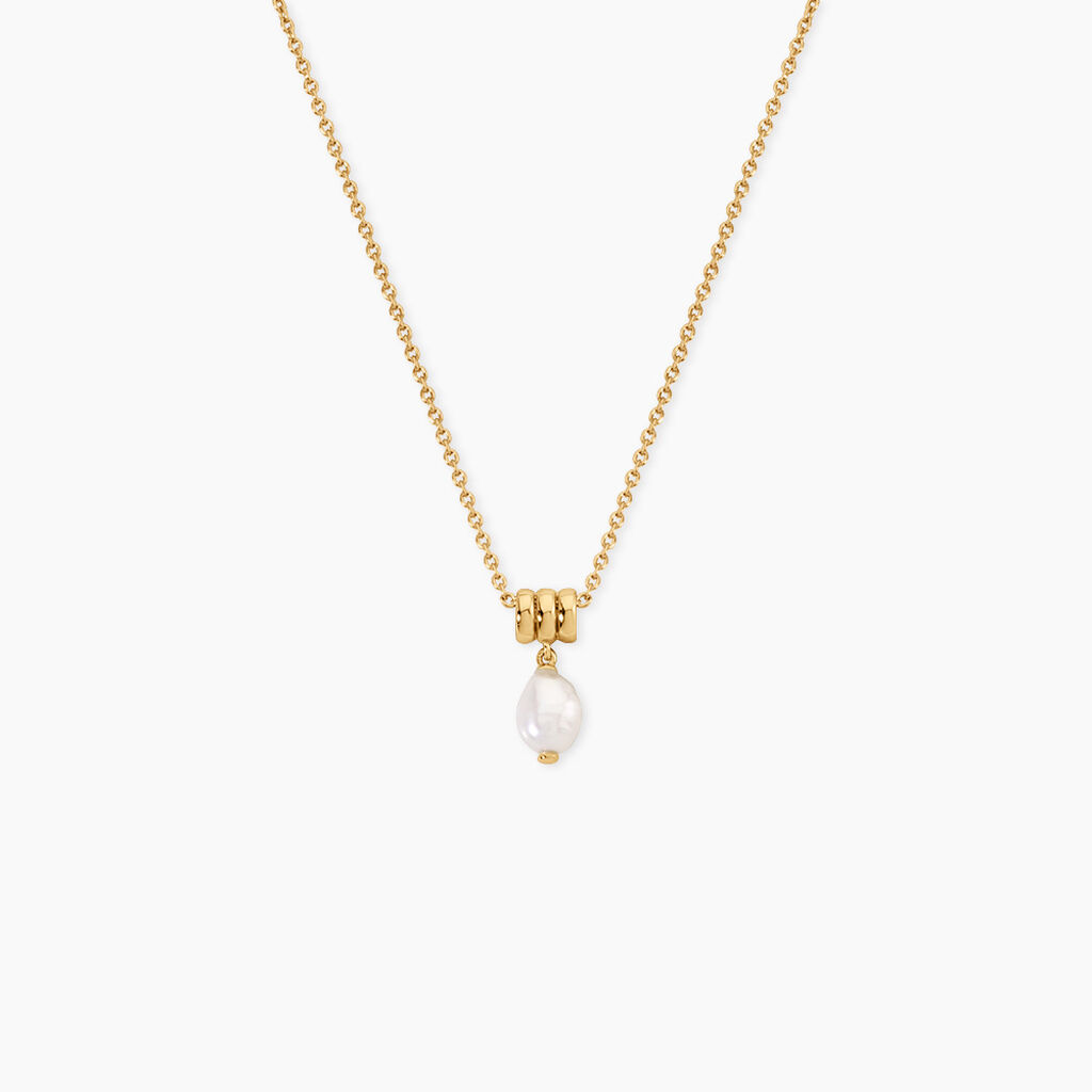 Collier Claudiane Argent Dor&eacute; A L'Or 750/1000 Perle De Culture - Colliers Femme | Histoire d&rsquo;Or