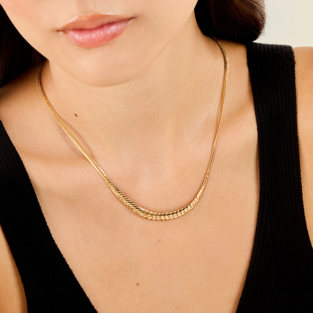 Collier Izel Chute Argent Dor&eacute; A L'Or 750/1000 - Bijoux sans pierre Femme | Histoire d&rsquo;Or