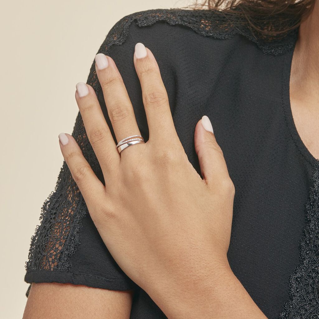 Bague Angele Or Blanc Diamant - Bagues avec pierre Femme | Histoire d’Or