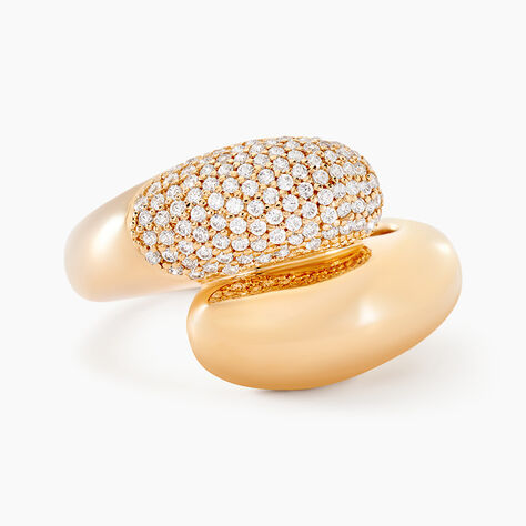 Bague Nelsie Plaqu&eacute; Or Dor&eacute; Oxyde De Zirconium - Bagues avec pierre Femme | Histoire d&rsquo;Or